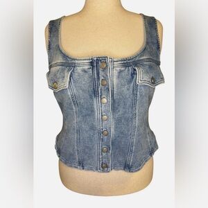 Good American Indigo Denim Vest
